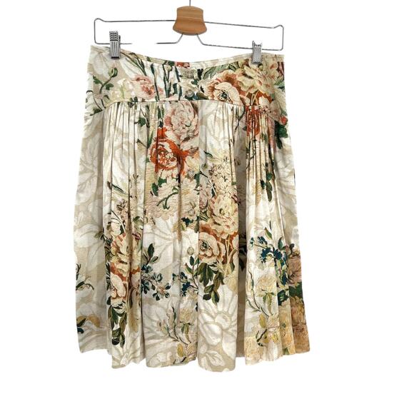 Peruvian Connection Leilani Skirt Floral Button Front A-Line Pleated Size US 6 - Picture 2 of 10